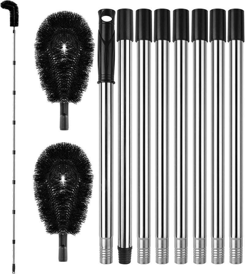 winying 10.5FT Gutter Cleaning Tools from The Ground, Adjustable Rain Gutter Cleaning Brush with Pole, Long-Reach Gutter Cleaner & Brush, Ladder-Free Removal of Leaves, Branches & Debris - Image 1